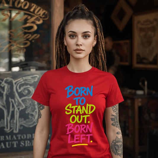 Born to Stand Out. Born Left. – Statement Tee for Left-Handed Legends