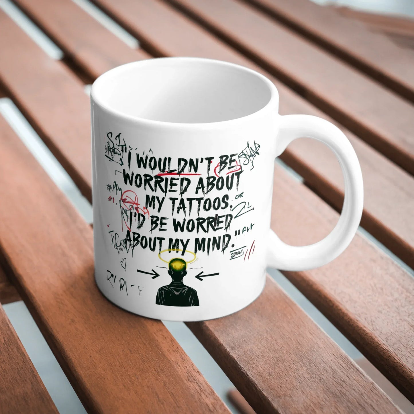 Mind Over Ink Ceramic Mug - No Background (11oz) Leela's Ink