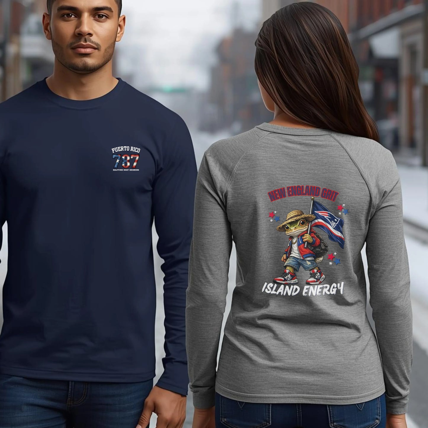 Halftime Heat 2026 — Puerto Rico Pride x New England Spirit Long Sleeve Tee Leela's Ink