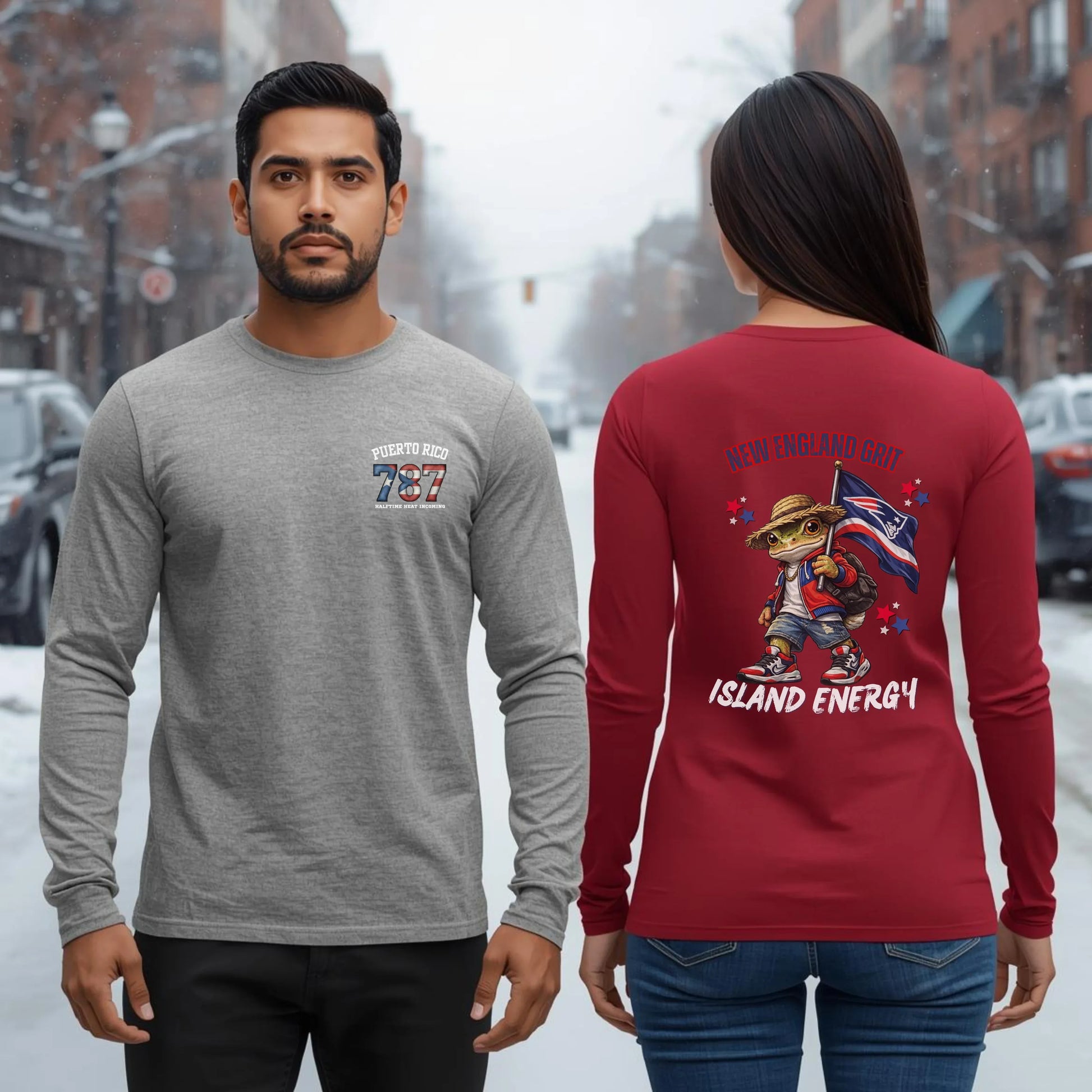 Halftime Heat 2026 — Puerto Rico Pride x New England Spirit Long Sleeve Tee Leela's Ink