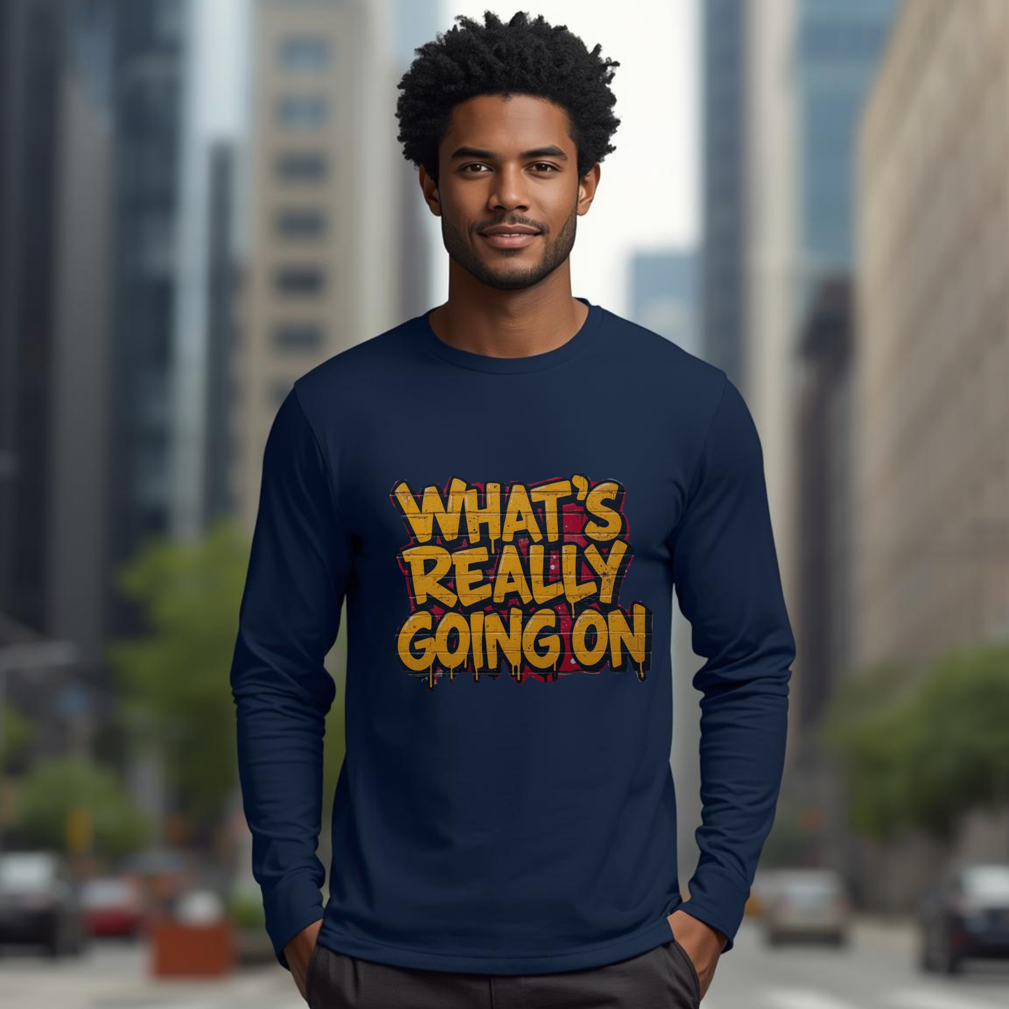 WHAT’S REALLY GOING ON Long Sleeve Tee — Yellow Graffiti Edition